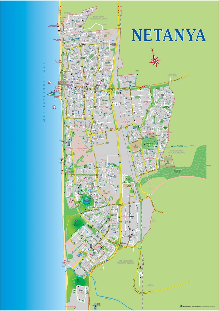 Netanya tourist map