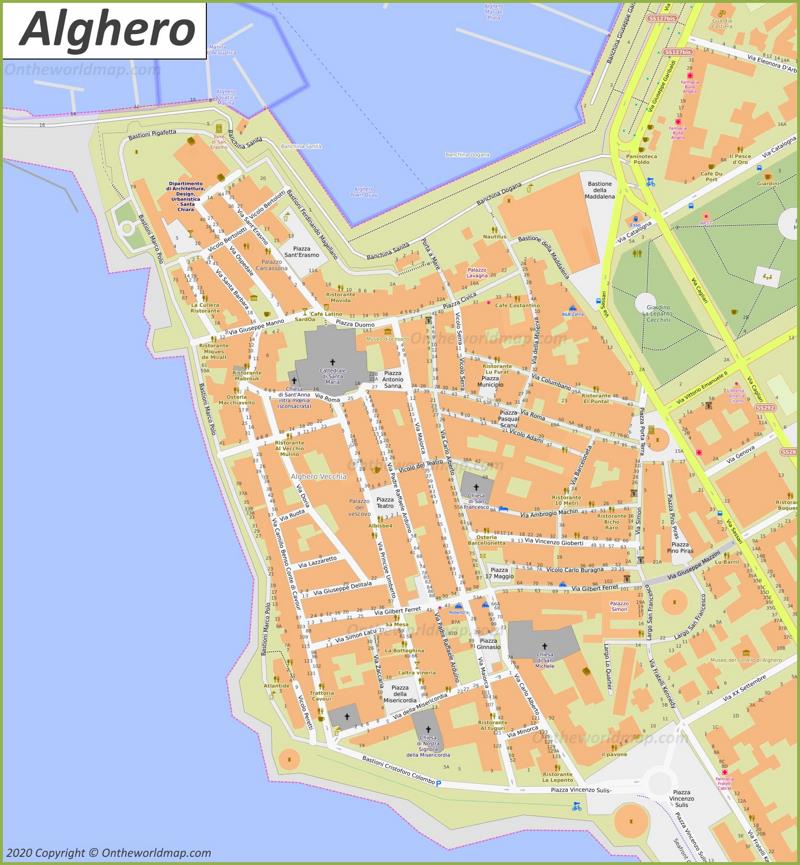 Alghero Old Town Map