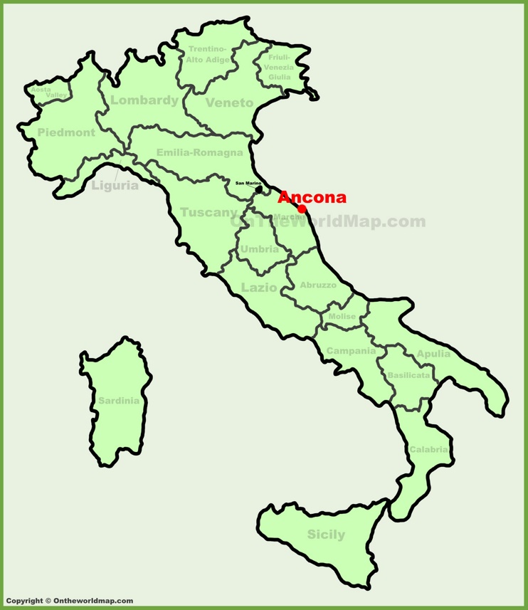 Ancona location on the Italy map