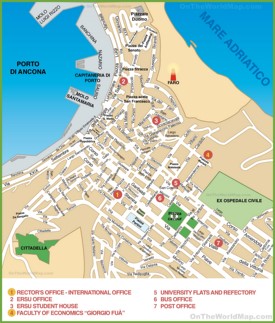 Map of Ancona city centre