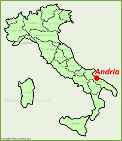 Andria location on the Italy map