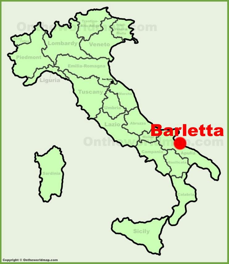 Barletta location on the Italy map