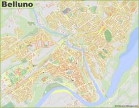 Detailed Map of Belluno