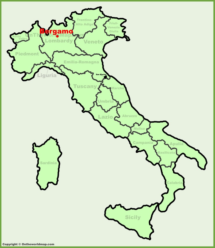 Bergamo location on the Italy map