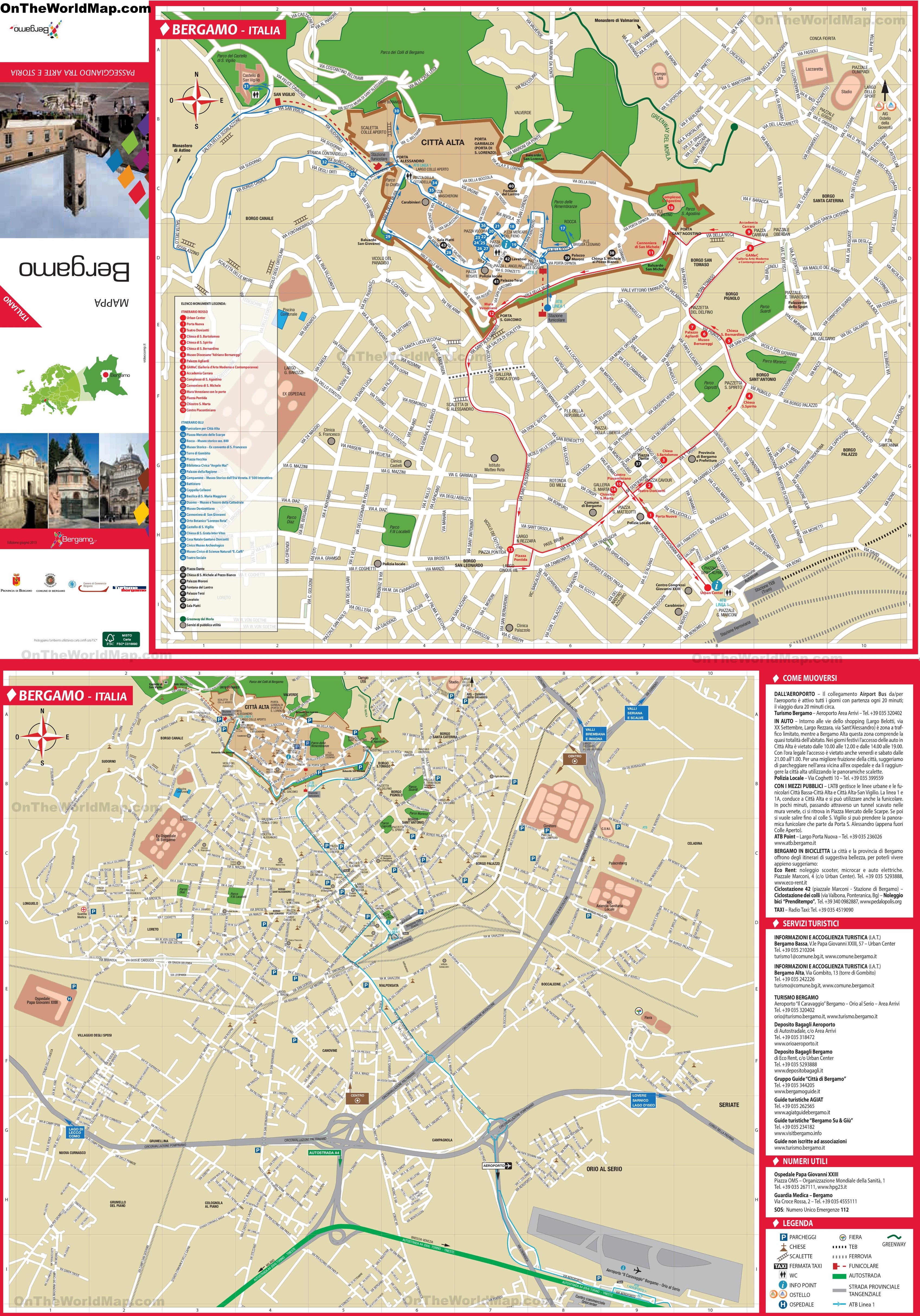 Bergamo tourist attractions map