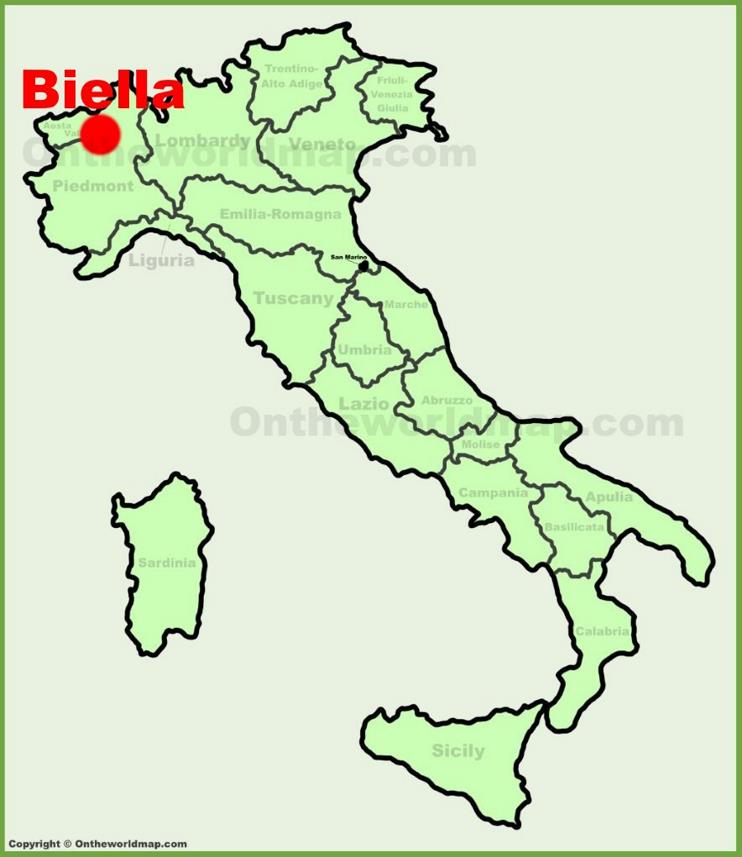Biella location on the Italy map