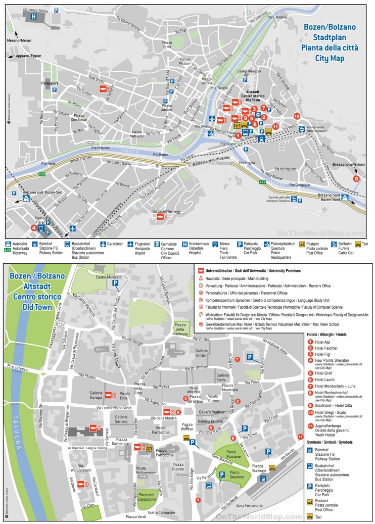 Bolzano hotel map