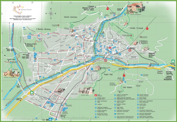 Bolzano sightseeing map