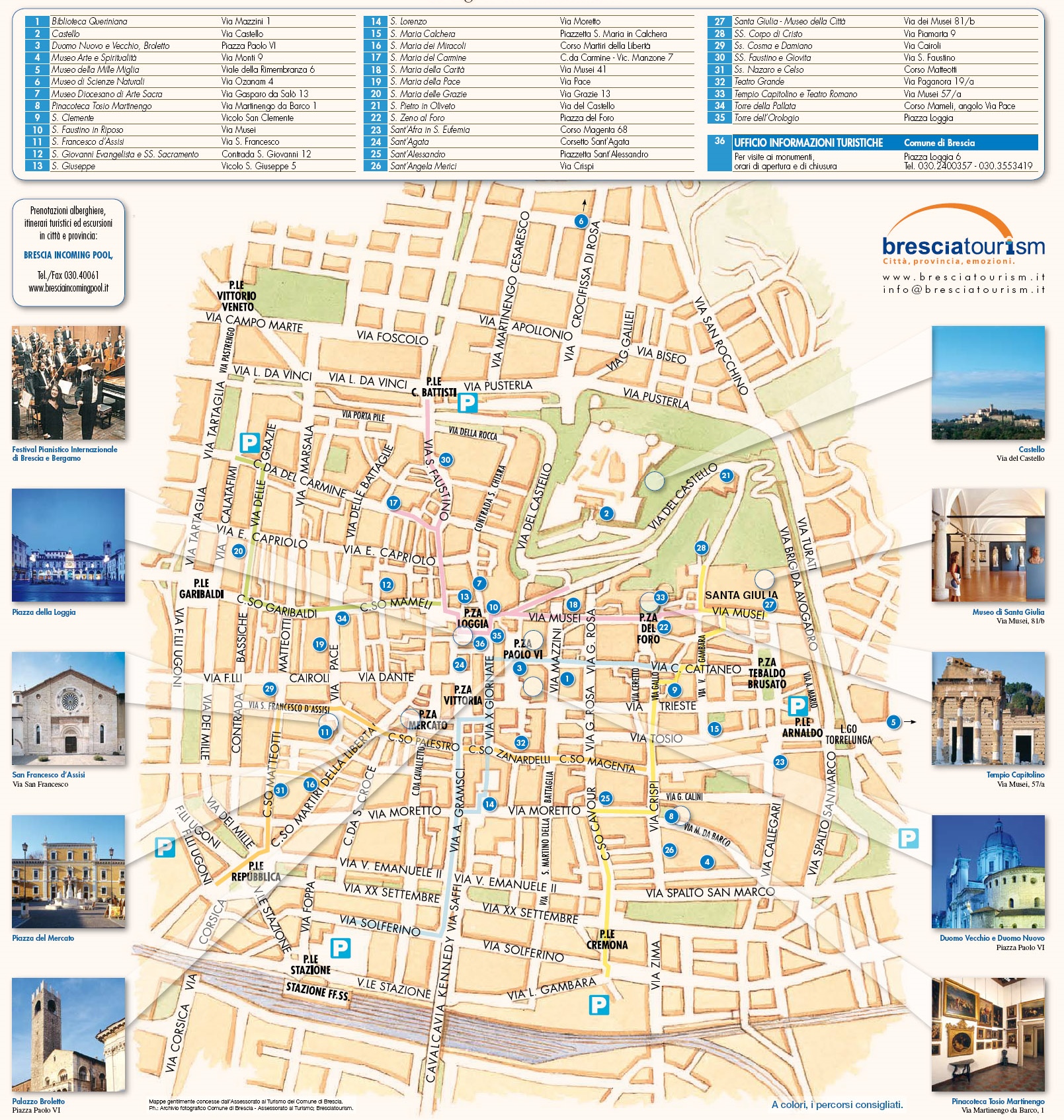 Brescia tourist attractions map