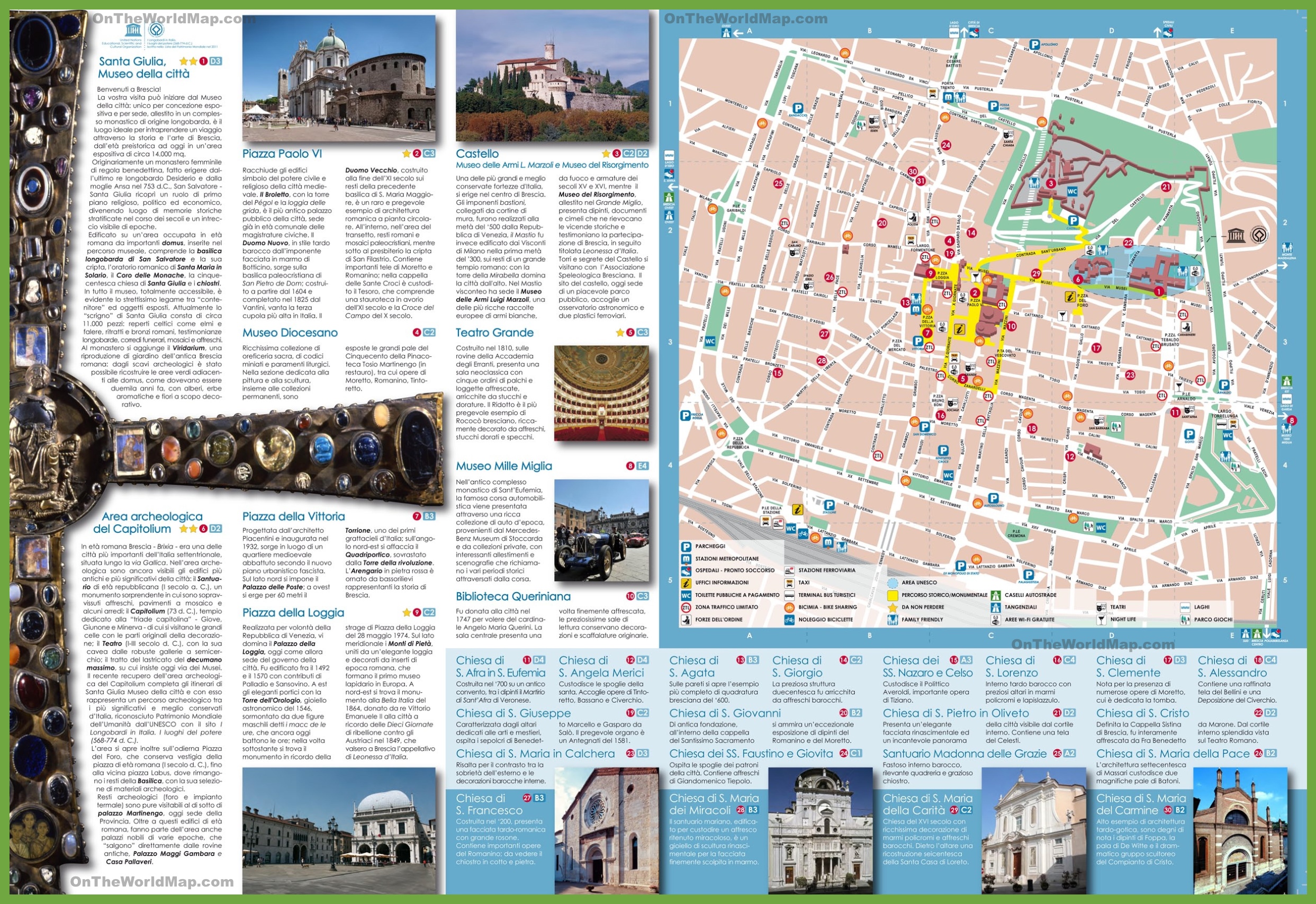 Brescia tourist map