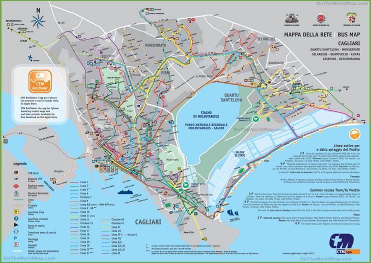 Cagliari transport map