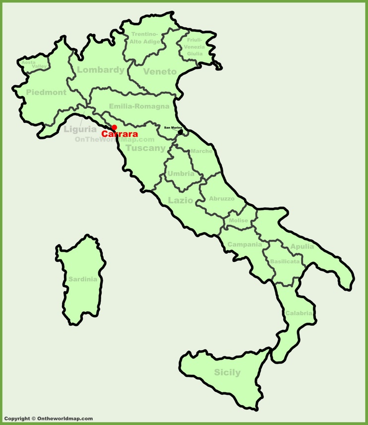 Carrara location on the Italy map