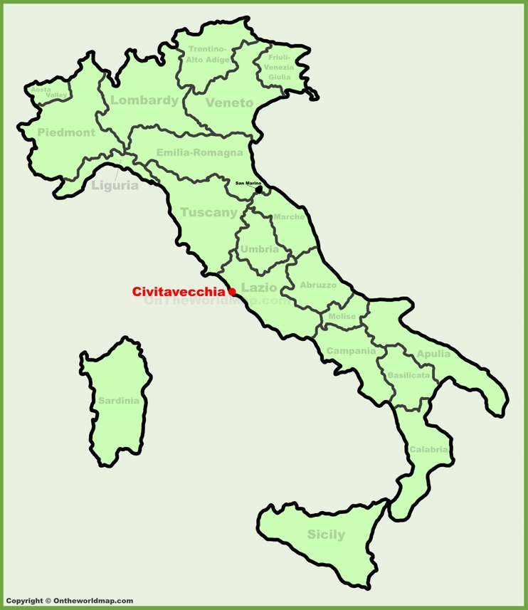 Civitavecchia location on the Italy map