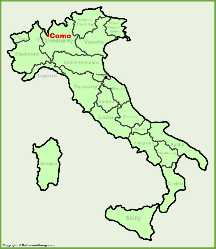 Como location on the Italy map