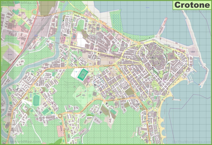 Large detailed map of Crotone