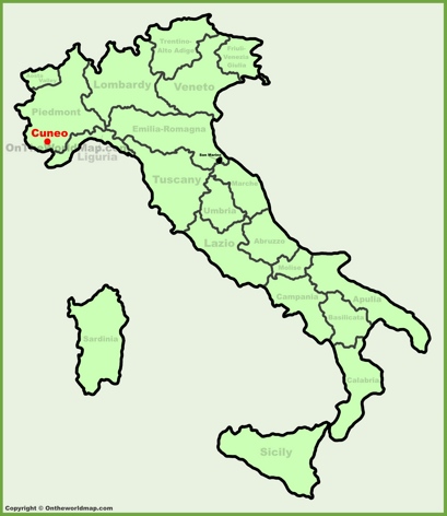 Cuneo Location Map