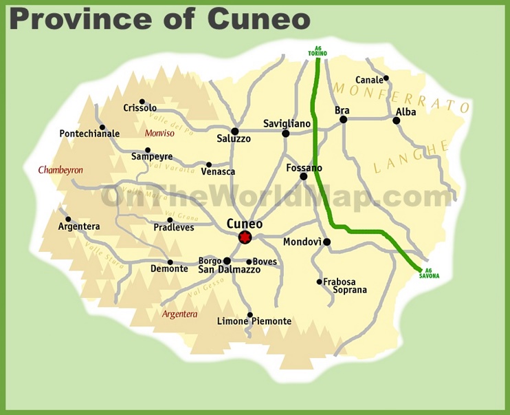 Province of Cuneo map