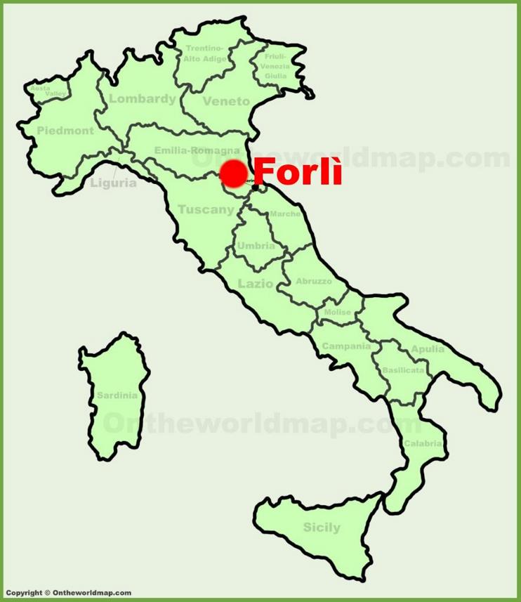Forlì location on the Italy map