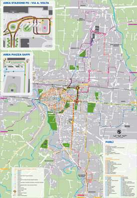 Forlì Transport And Attractions Map
