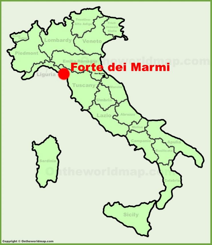 Forte dei Marmi location on the Italy map