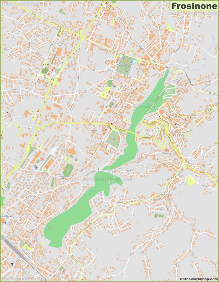 Detailed Map of Frosinone