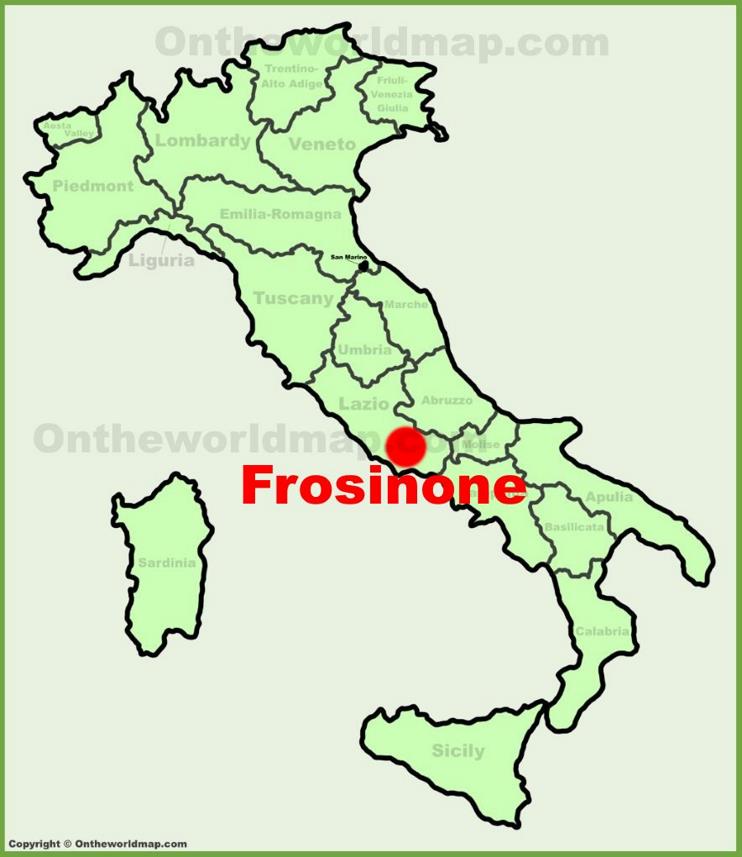Frosinone location on the Italy map