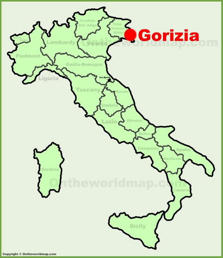 Gorizia location on the Italy map