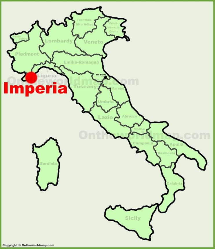 Imperia location on the Italy map