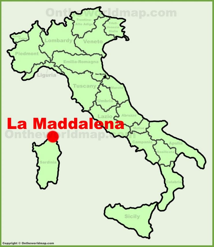 La Maddalena location on the Italy map