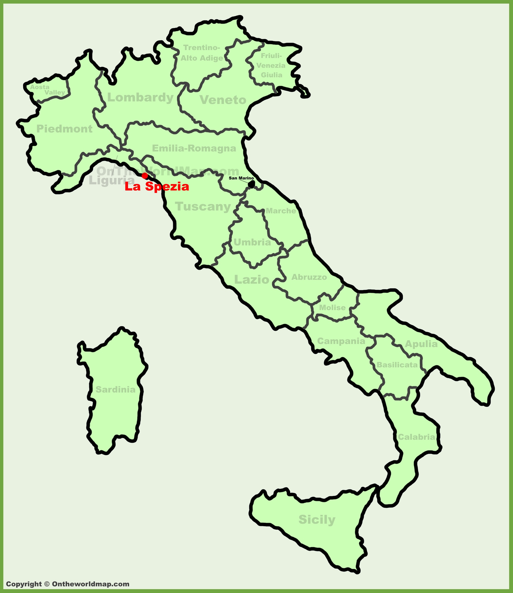 La Spezia Location On The Italy Map
