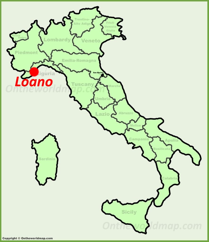 Loano location on the Italy map