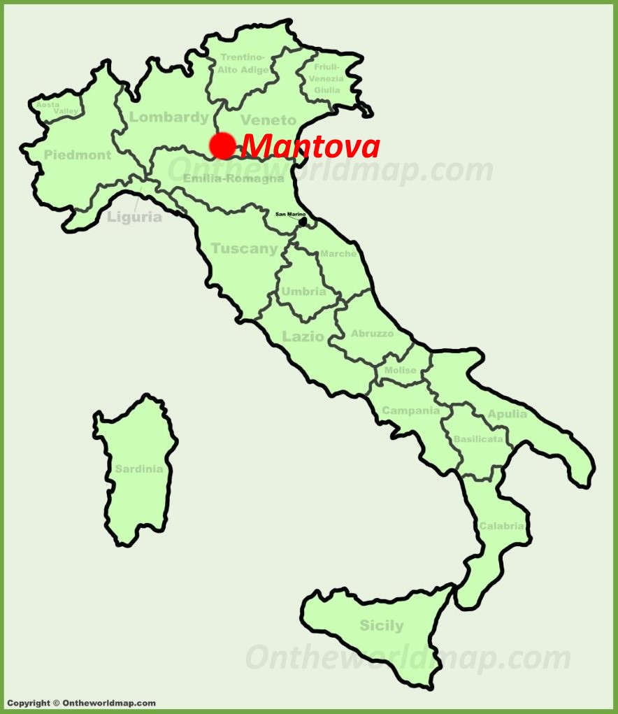 Mantua location on the Italy map
