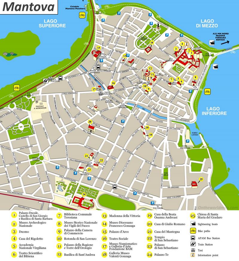 Mantua Tourist Attractions Map