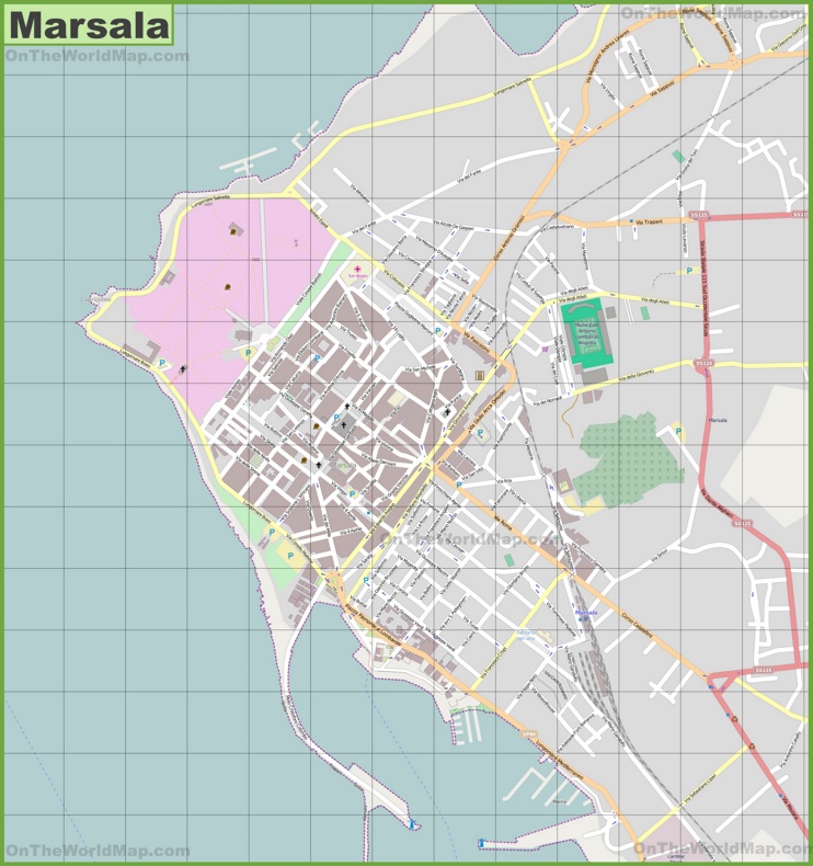 Large detailed map of Marsala
