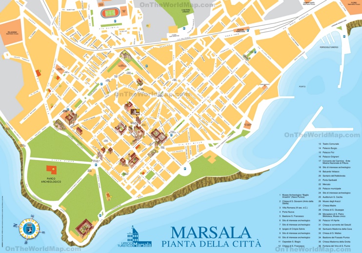 Marsala sightseeing map