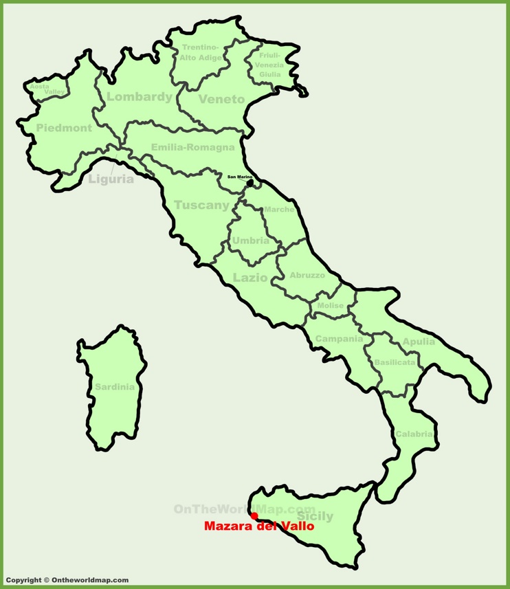 Mazara del Vallo location on the Italy map
