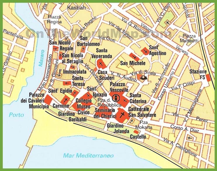 Mazara del Vallo tourist map