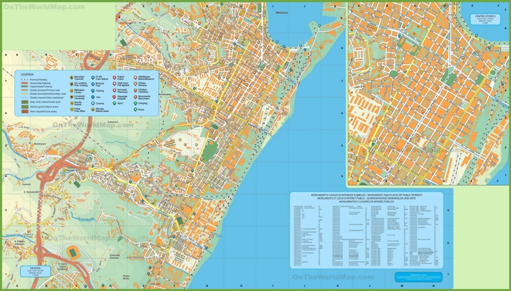 Messina tourist map