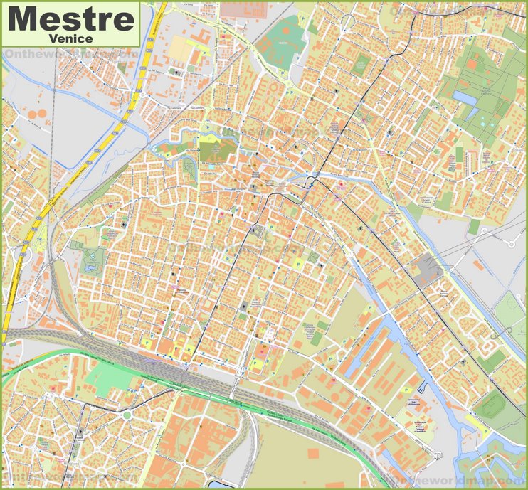 Large detailed map of Mestre