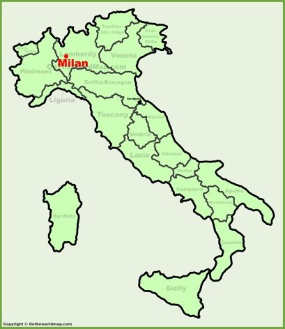 Milan Location Map