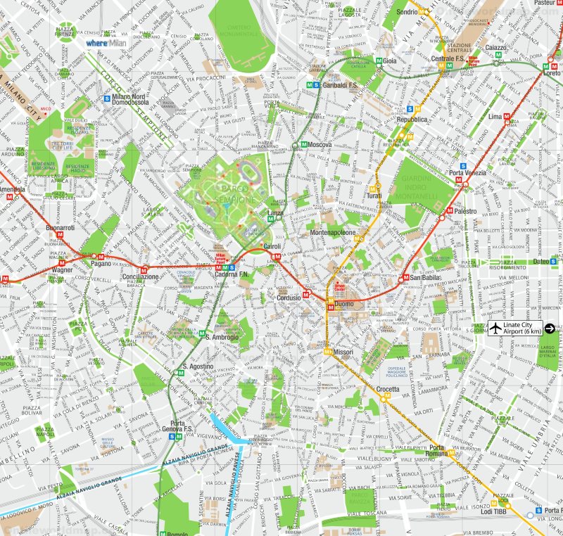 Milan street map