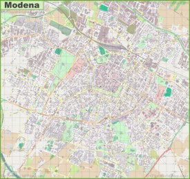 Large detailed map of Modena