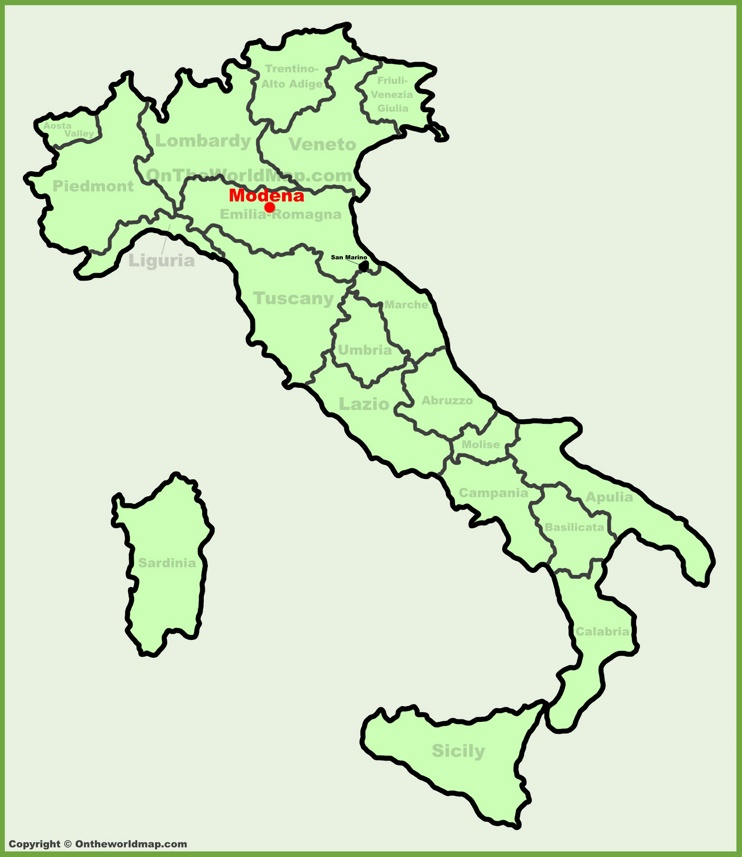 Modena location on the Italy map