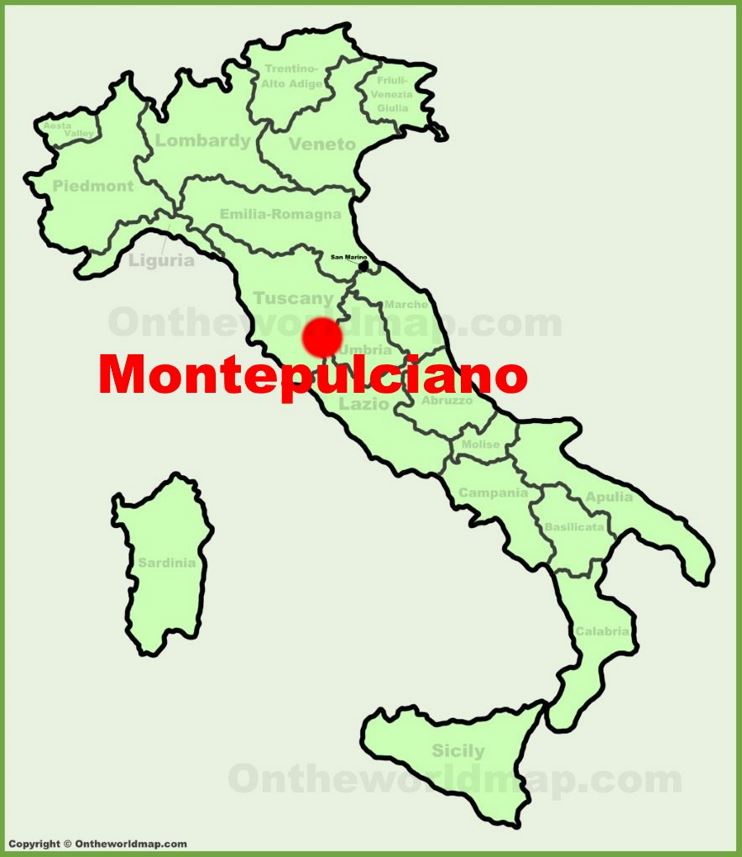 Montepulciano location on the Italy map