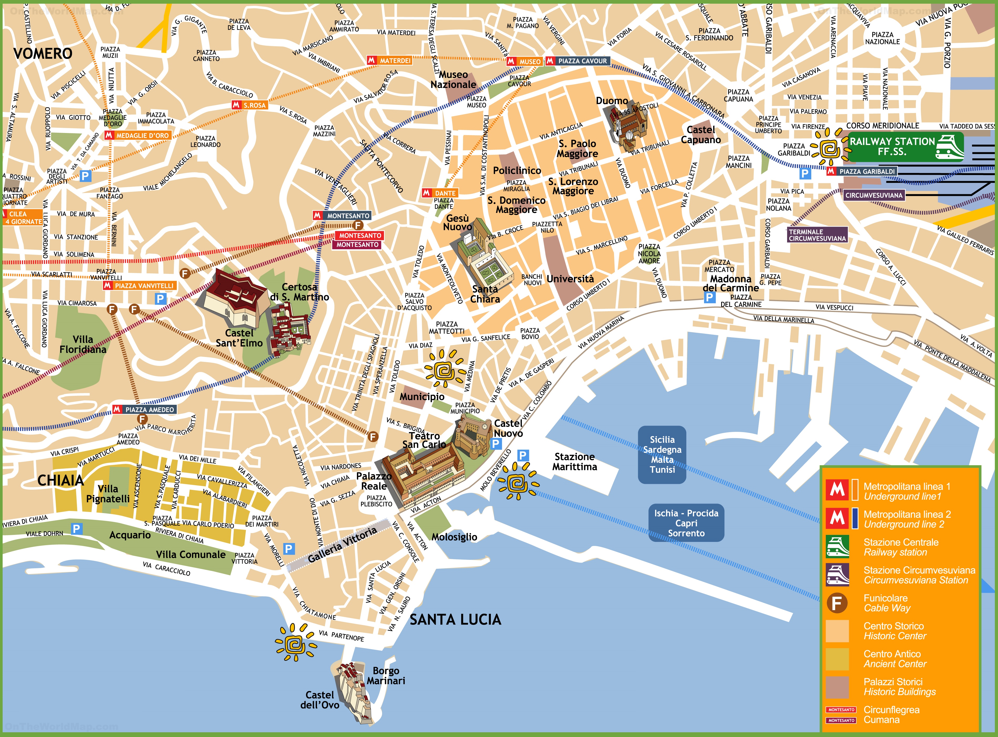 Naples Tourist Attractions Map