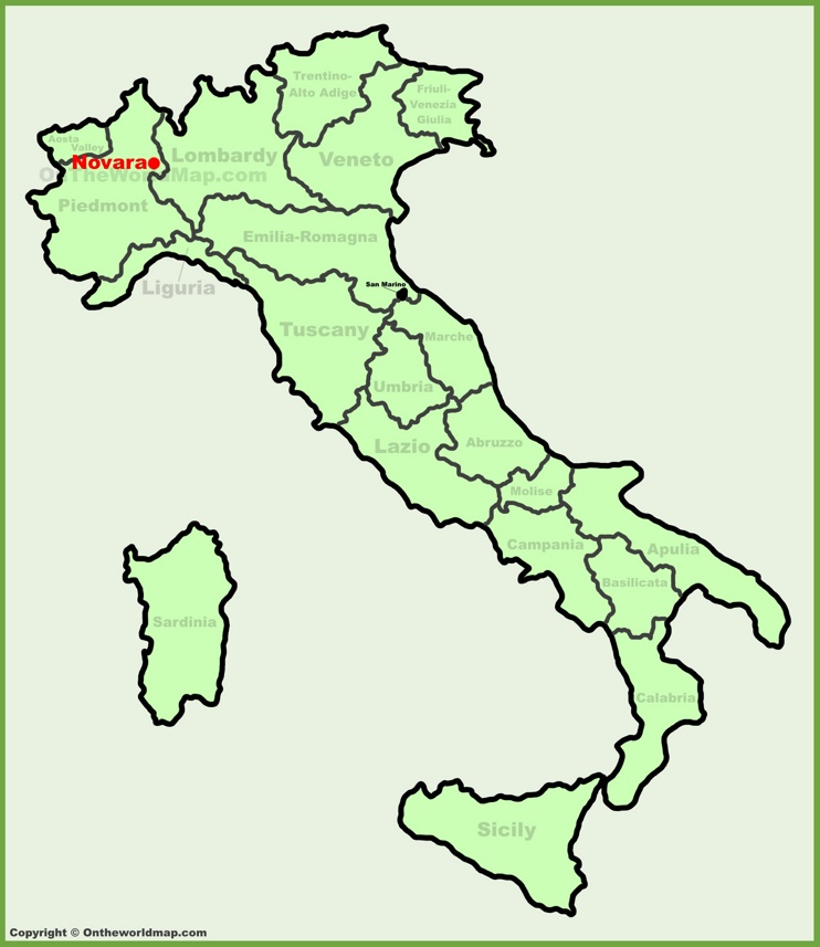 Novara location on the Italy map
