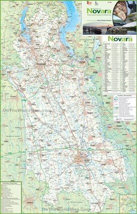 Province of Novara tourist map