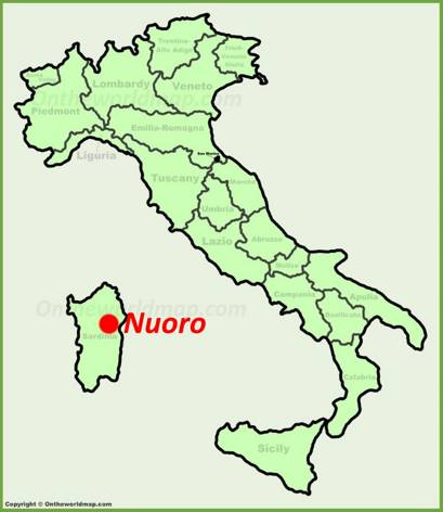 Nuoro location on the Italy map