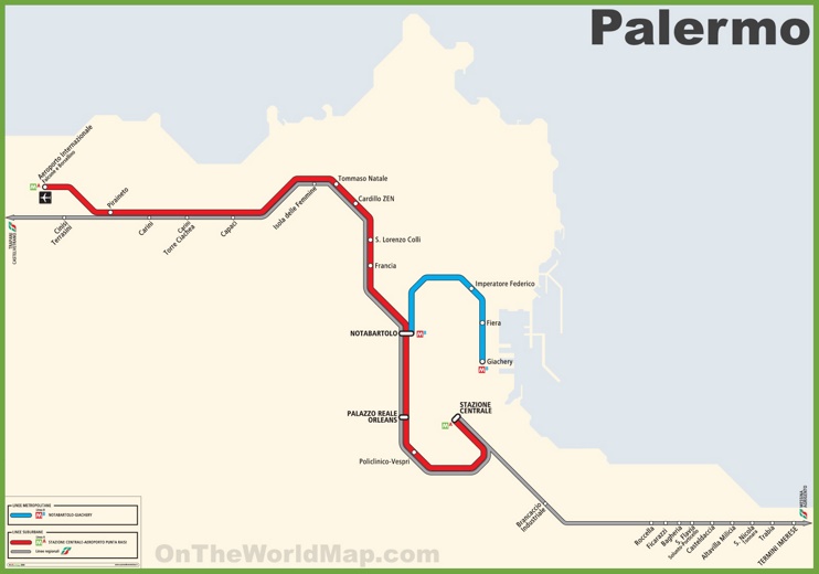 Palermo metro map