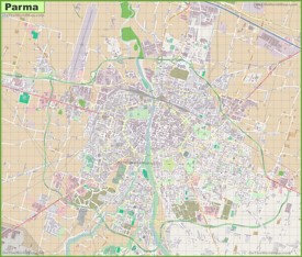 Large detailed map of Parma